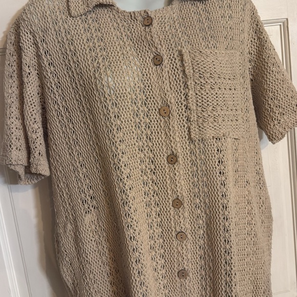 Free people Wave Maker Romper, small in tan color - Picture 3 of 16